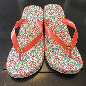 Tory Burch Multicolor Floral Flip Flops